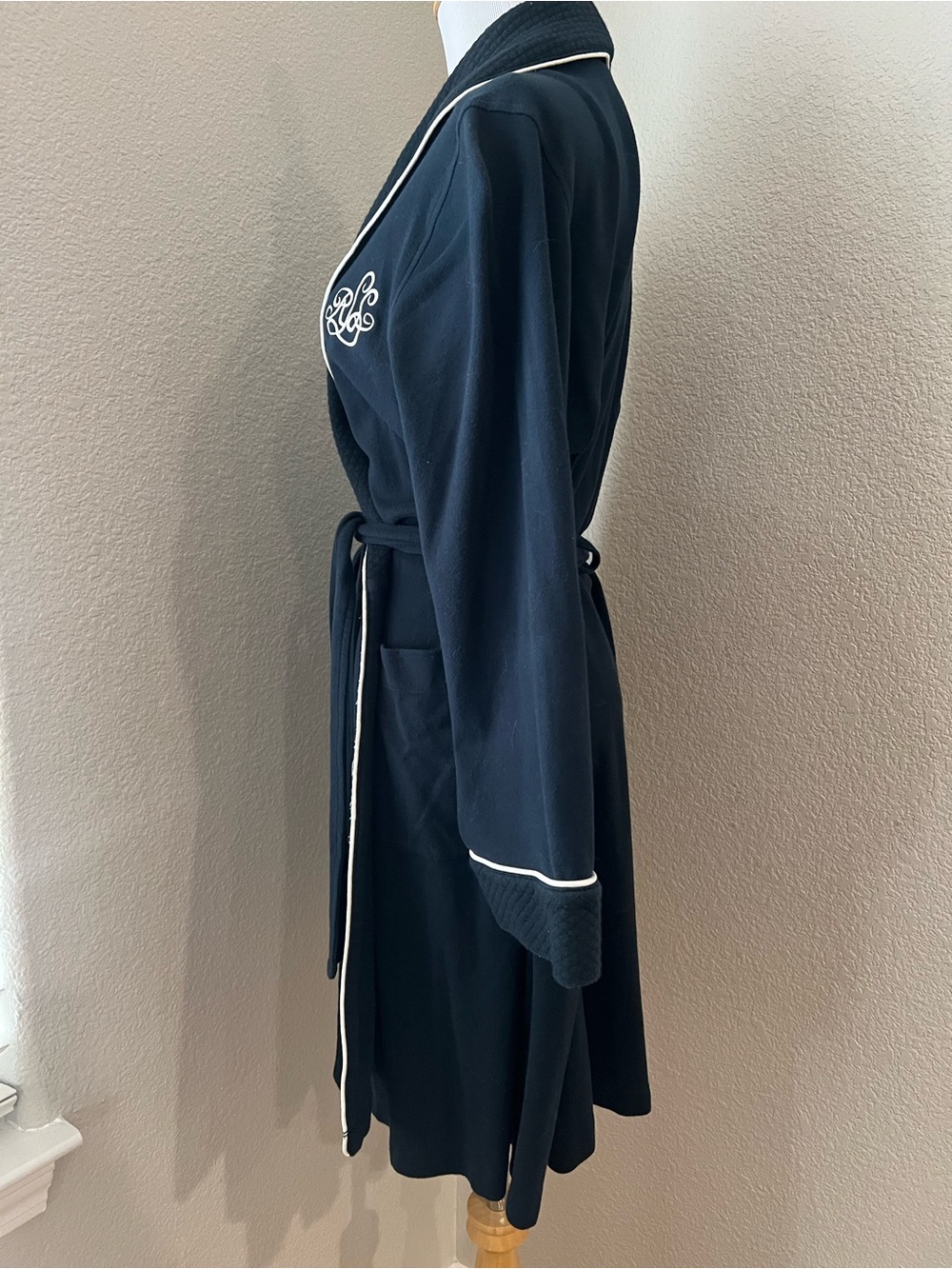 Lauren Essentials Monogram Robe, M - Picture 3 of 6